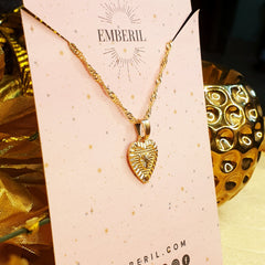 Cute Golden Heart Necklace - Emberil