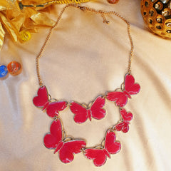 Red Butterflies Necklace - Emberil