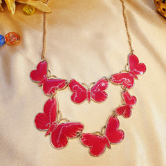 Red Butterflies Necklace - Emberil