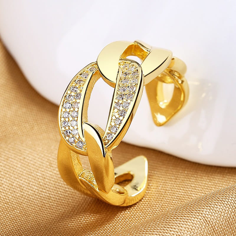 Luxury Chain Zircon Ring - Emberil