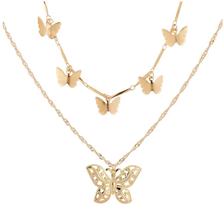 Butterfly Layered Necklace - Emberil