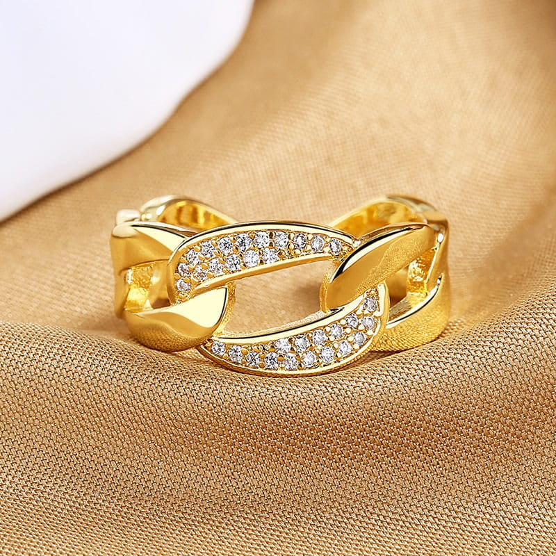 Luxury Chain Zircon Ring - Emberil