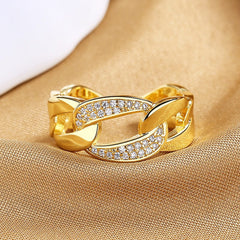 Luxury Chain Zircon Ring - Emberil