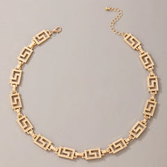 Luxury Golden Squared Link Necklace - Emberil