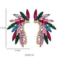 Shining Rhinestone Wings Stud Earrings