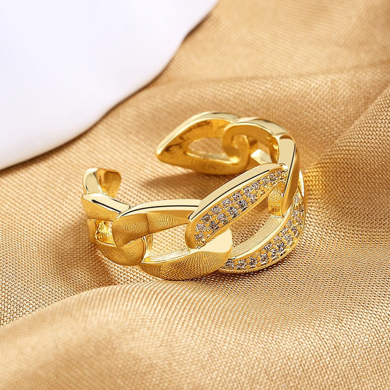 Luxury Chain Zircon Ring - Emberil