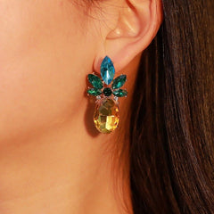 Crystal Pineapple Earrings - Emberil