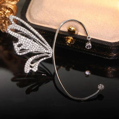 Fairy Butterfly Luxury Silver Ear Cuffs (Pair) - Emberil