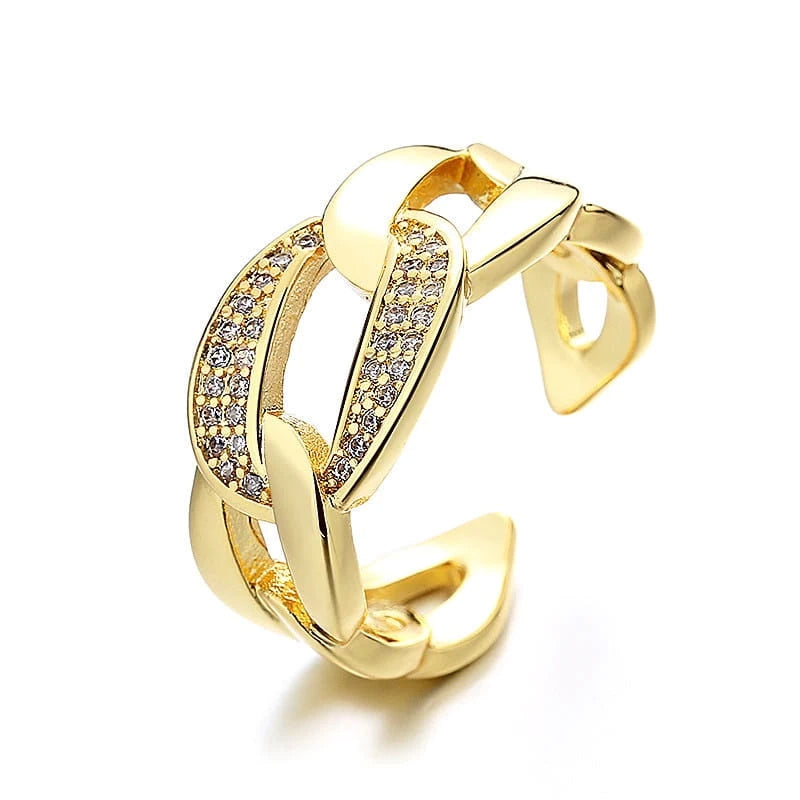 Luxury Chain Zircon Ring - Emberil