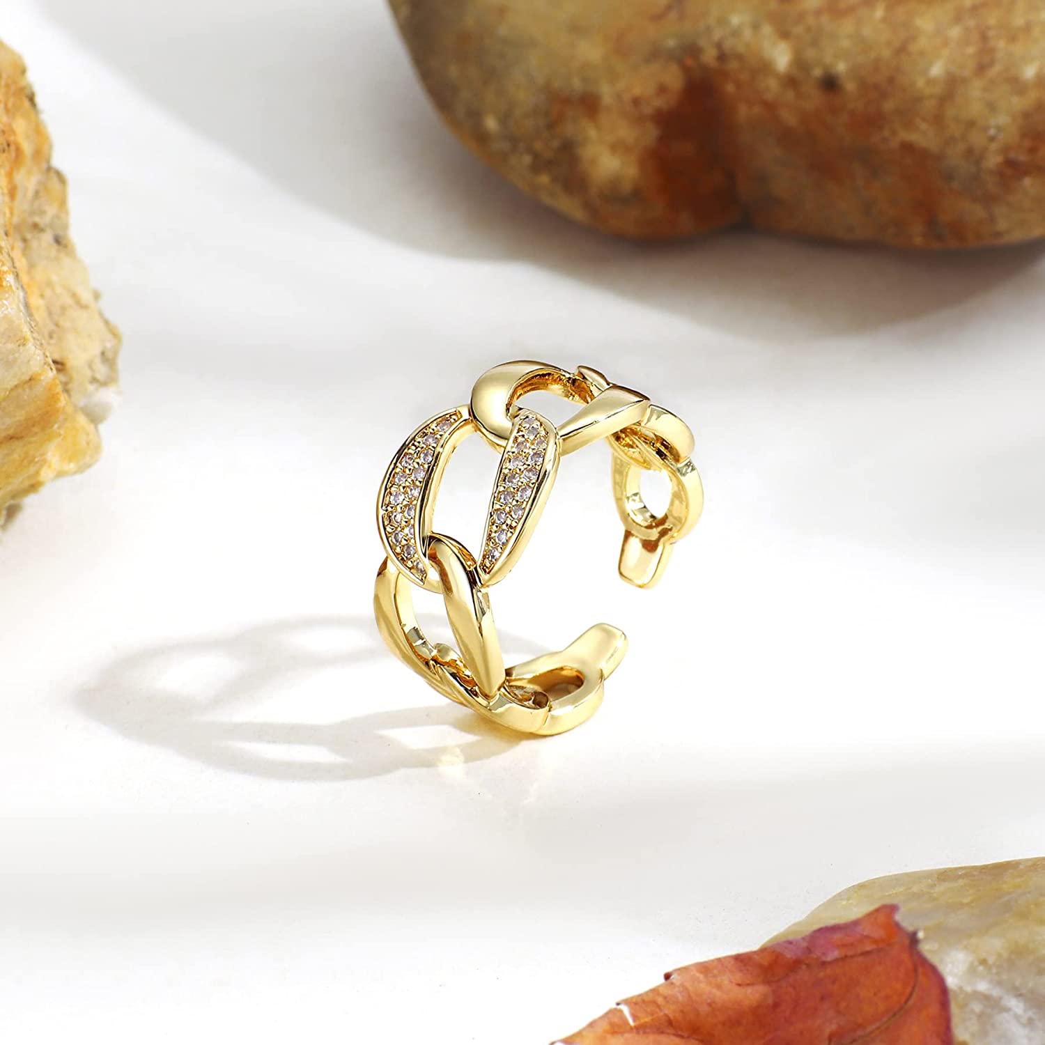 Luxury Chain Zircon Ring - Emberil