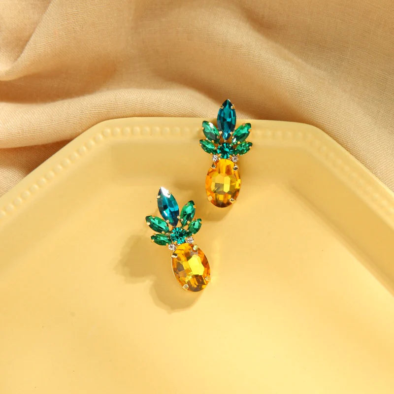 Crystal Pineapple Earrings - Emberil