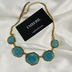 Smoky Blue Stones Necklace