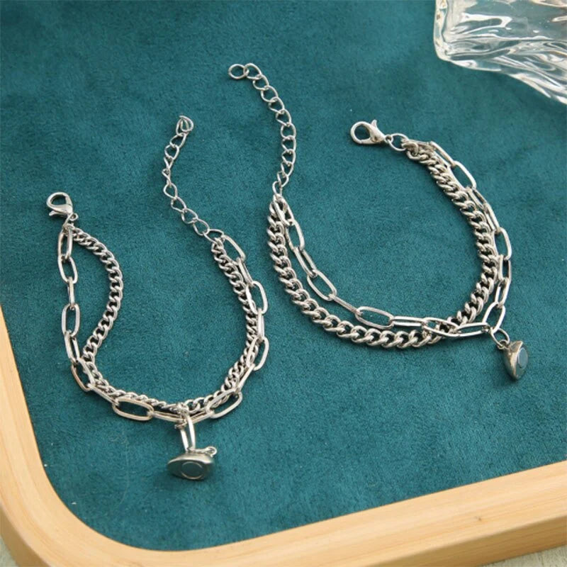 2 Pcs Eternal Love Magnetic Chain Couple Bracelets - Emberil