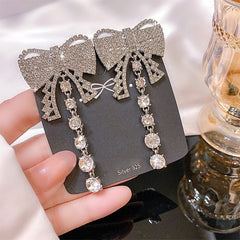 Luxury Bow Crystal Earrings - S925 - Emberil