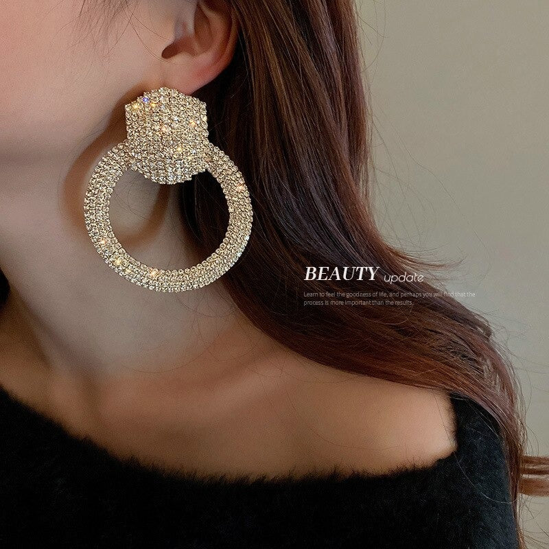 Ring of Shine Luxury Rhinestone Earrings - S925