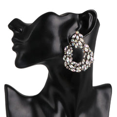 Luxury Crystal Round Statement Drop Earrings - Emberil