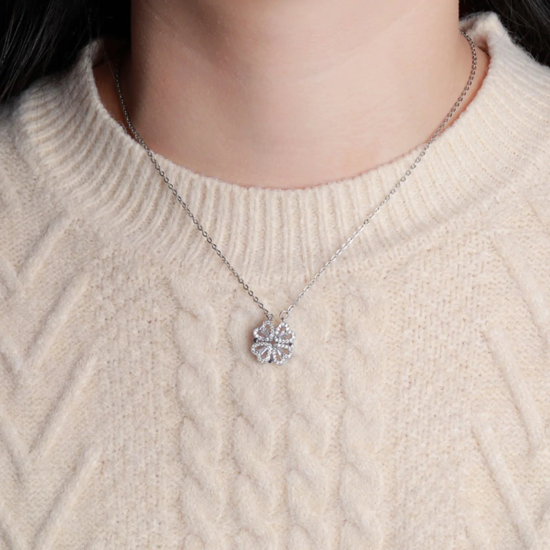 Viral TikTok Clover Leaf Eternal Love Heart Necklace Emberil Viral TikTok Clover Leaf Eternal Love Heart Necklace Emberil