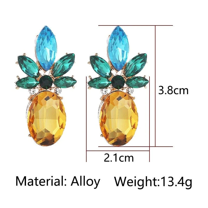 Crystal Pineapple Earrings - Emberil