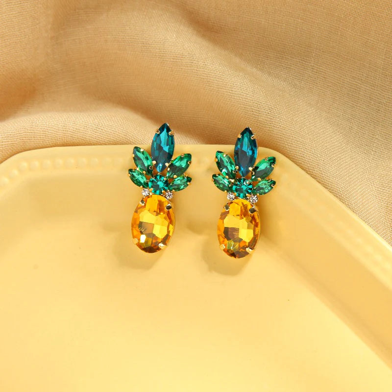 Crystal Pineapple Earrings - Emberil