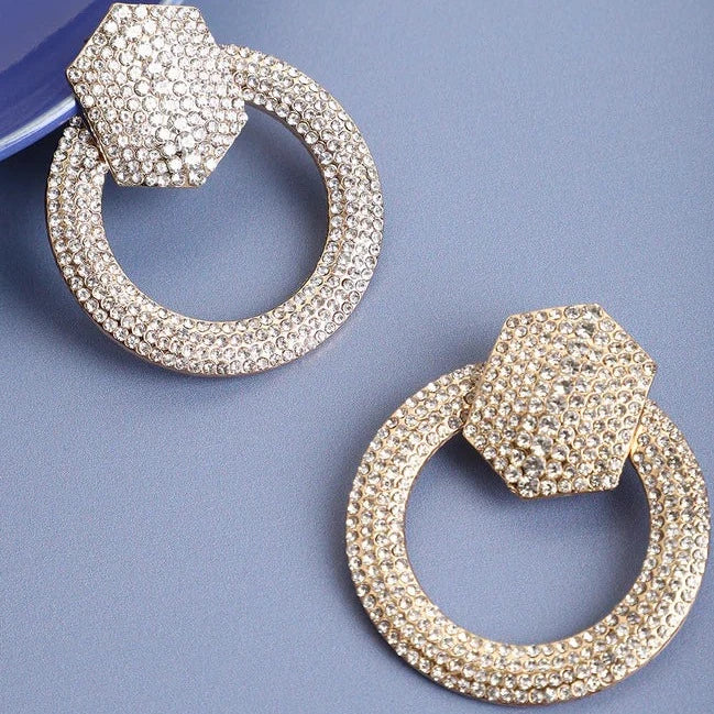 Ring of Shine Luxury Rhinestone Earrings - S925 - Emberil