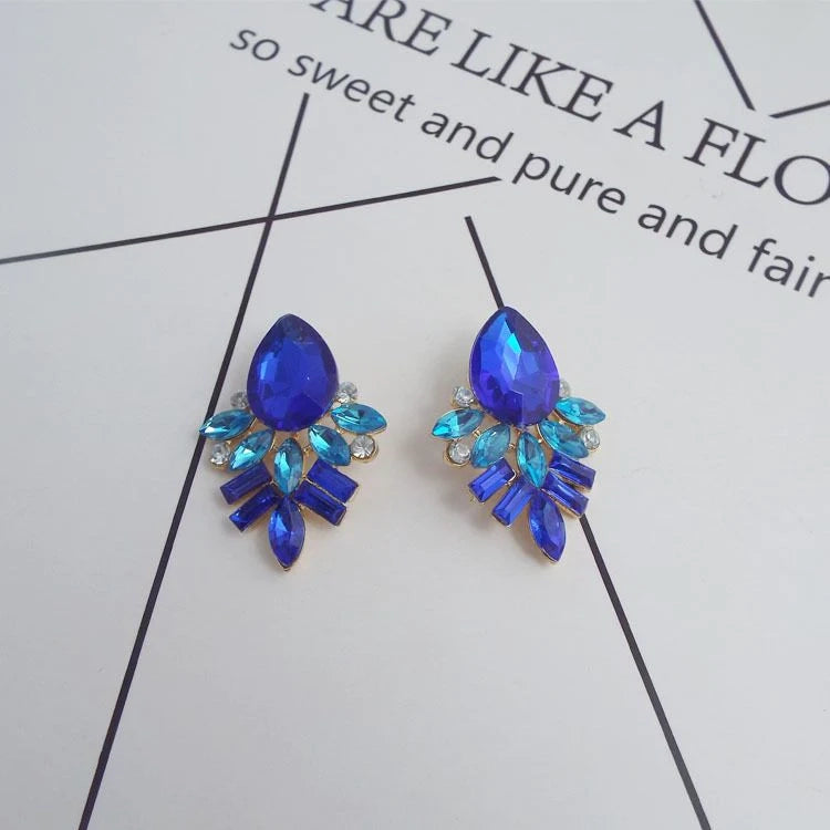 Blue Rhinestone Studs - Emberil