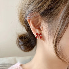 Cute Bow Studs - (Cubic Zirconia) S925 - Emberil