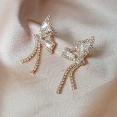 Crystal Zircon Butterfly Earrings - S925 - Emberil