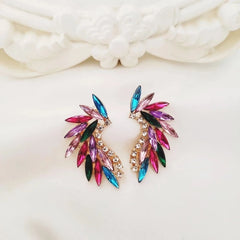 Shining Rhinestone Wings Stud Earrings