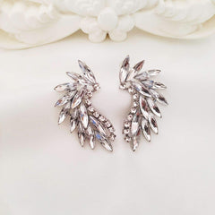 Shining Rhinestone Wings Stud Earrings