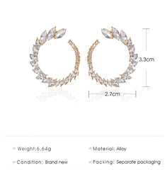 Crystal Spiral Stud Earrings - Emberil