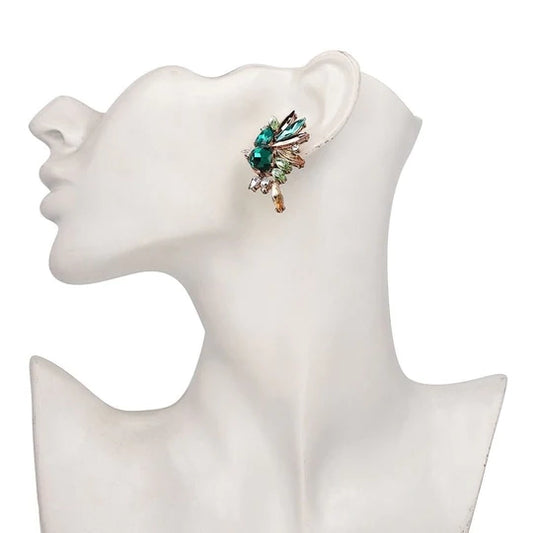 Emerald Green Crystal Luxury Stud Earrings - Emberil