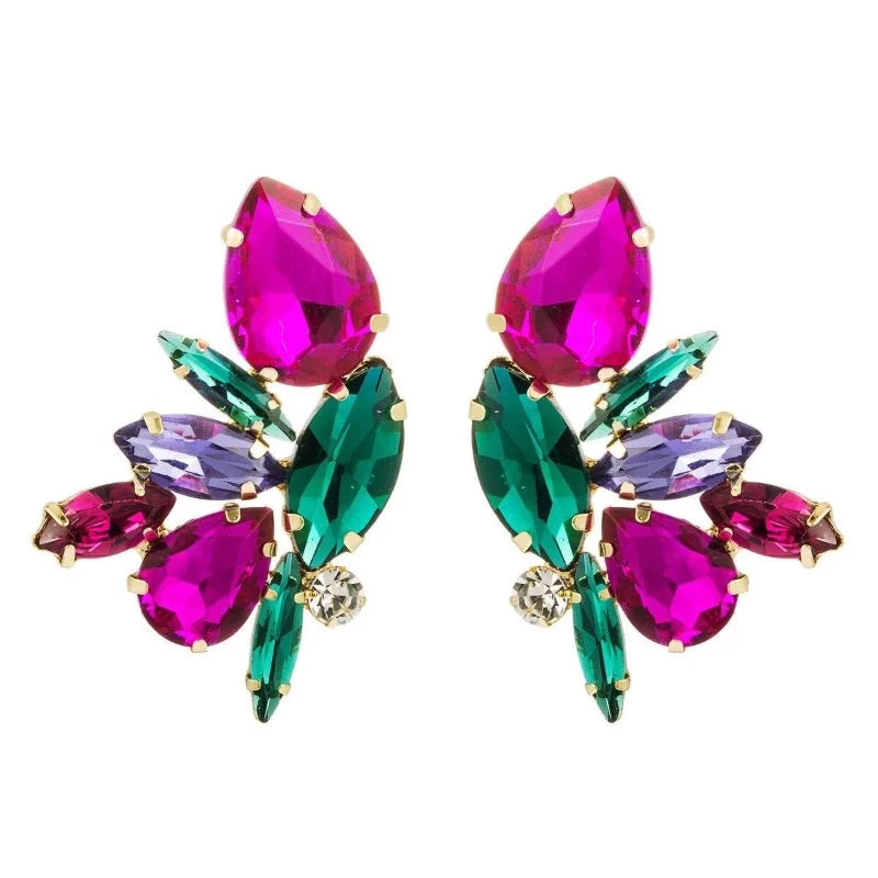 Multi Crystal Stud Earrings - Emberil