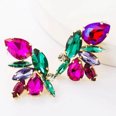 Multi Crystal Stud Earrings - Emberil