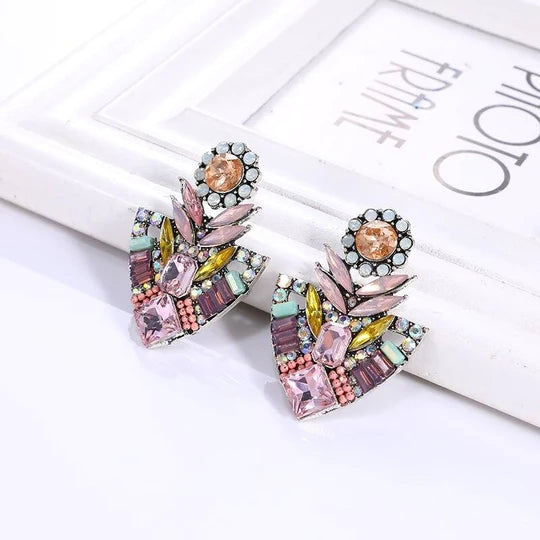 Mix of Colors Luxury Rhinestone Earrings - Emberil