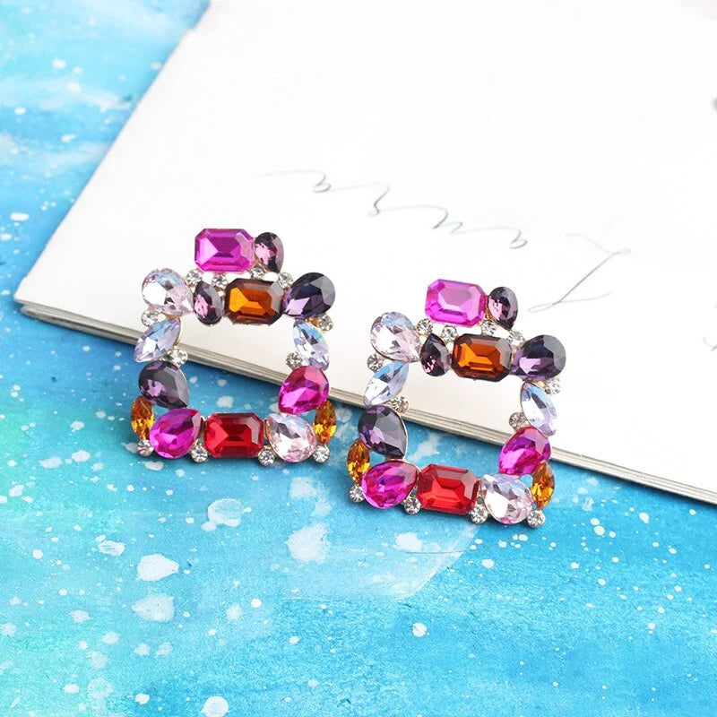 Luxury Crystal Square Earrings - Emberil