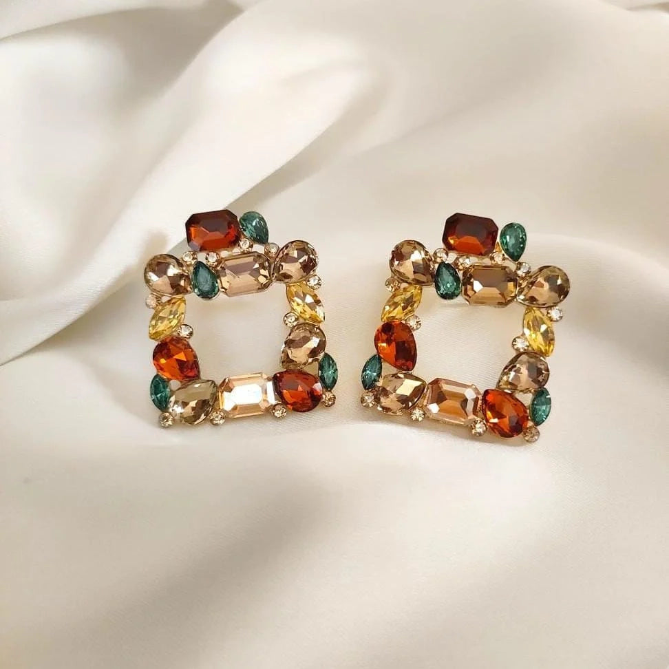 Luxury Crystal Square Earrings - Emberil