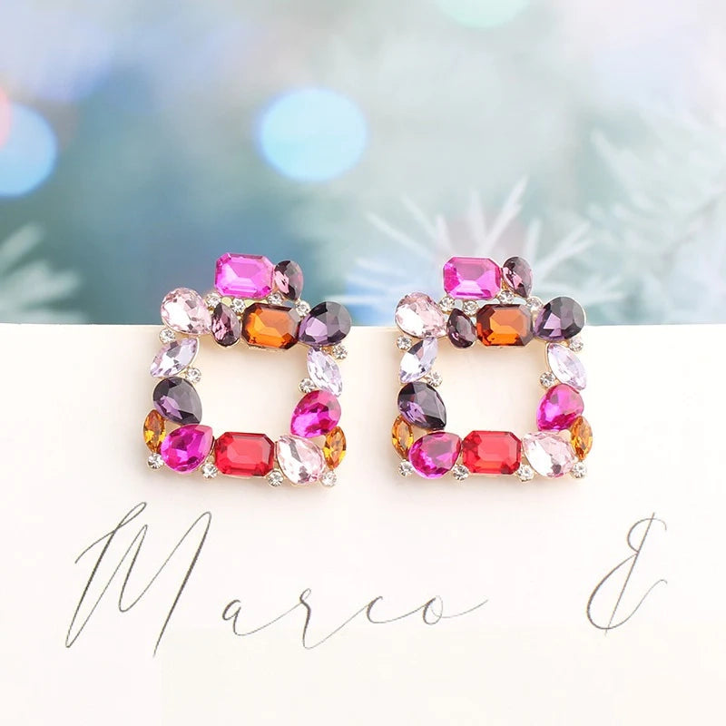 Luxury Crystal Square Earrings - Emberil