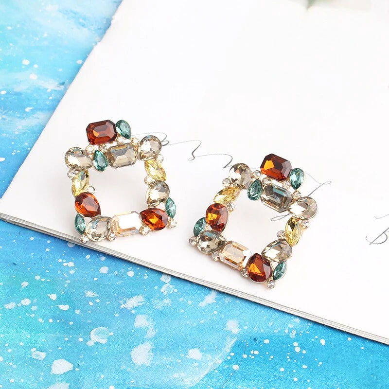 Luxury Crystal Square Earrings - Emberil