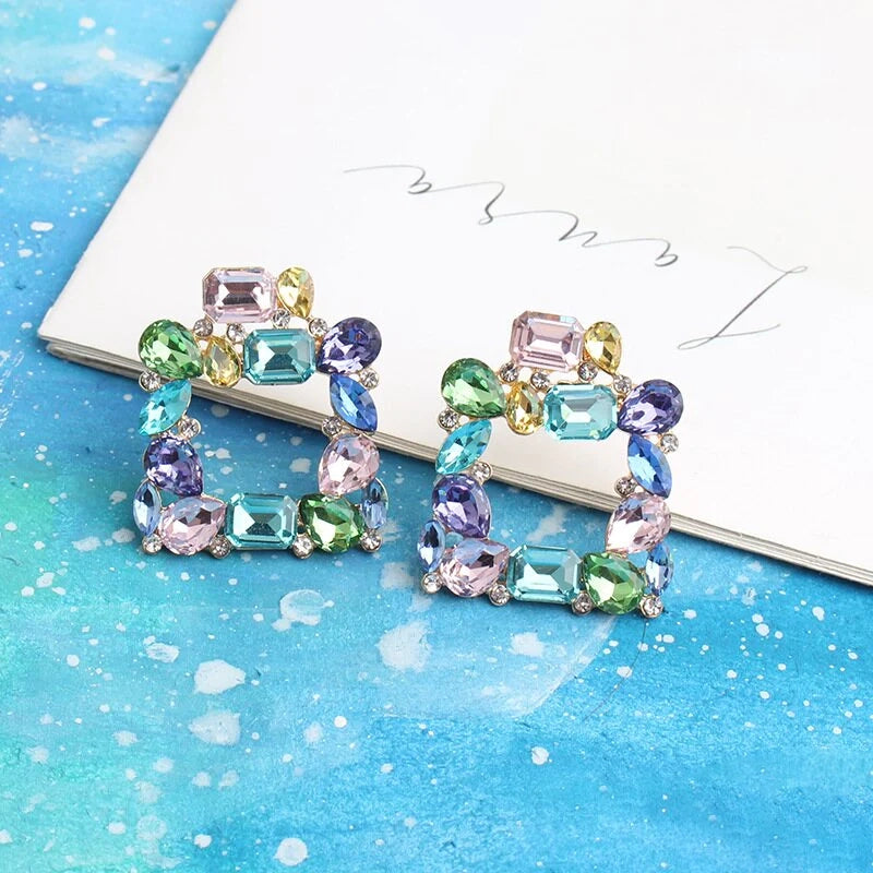 Luxury Crystal Square Earrings - Emberil