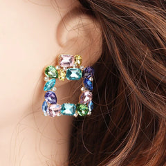 Luxury Crystal Square Earrings - Emberil