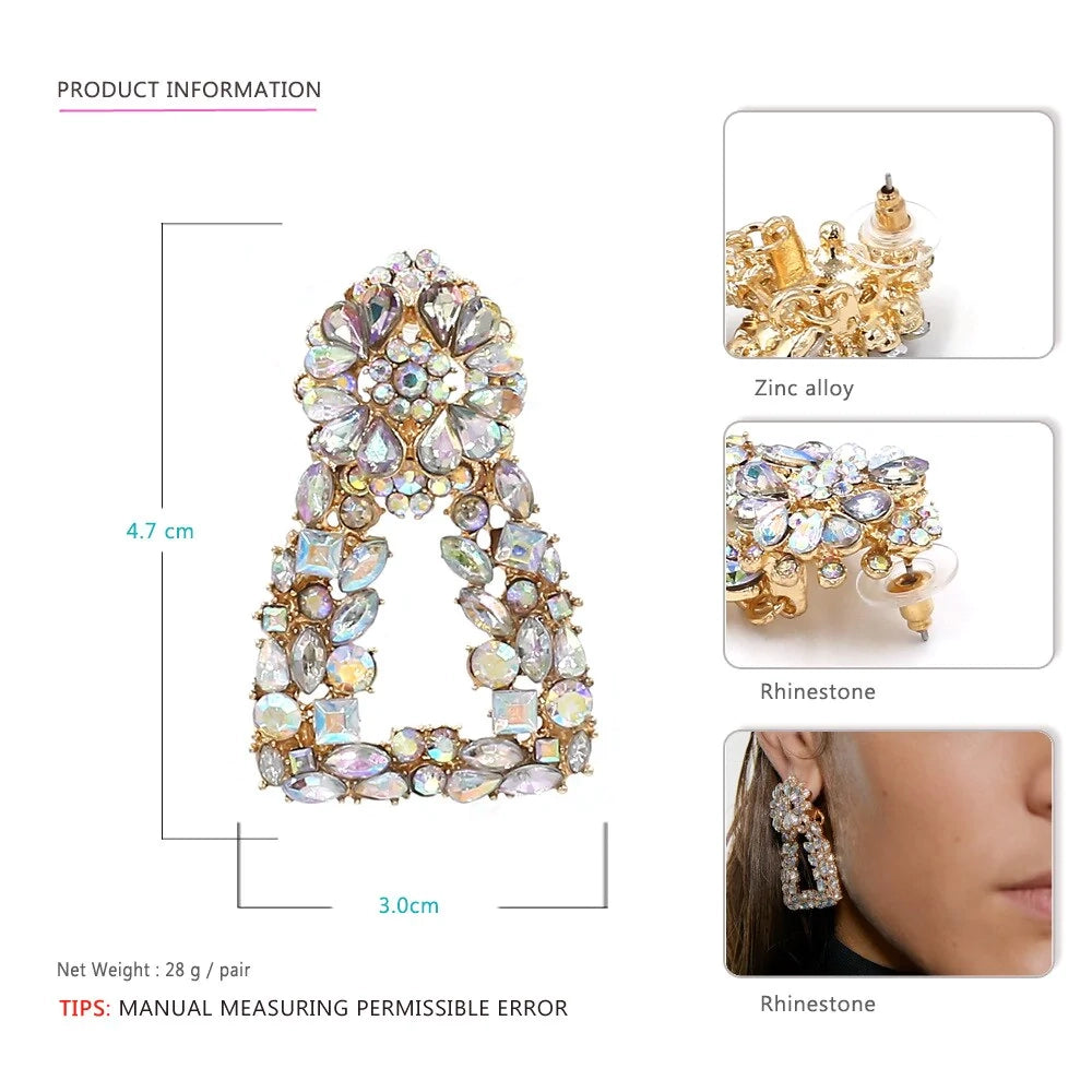 Luxury Crystal Fantasy Rhinestone Statement Earrings - Emberil