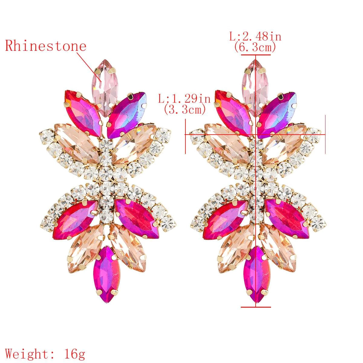 Luxury Crystal Dangle Statement Earrings - Emberil