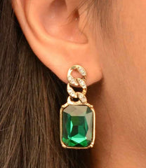 Emerald Cubic Elegant Earrings