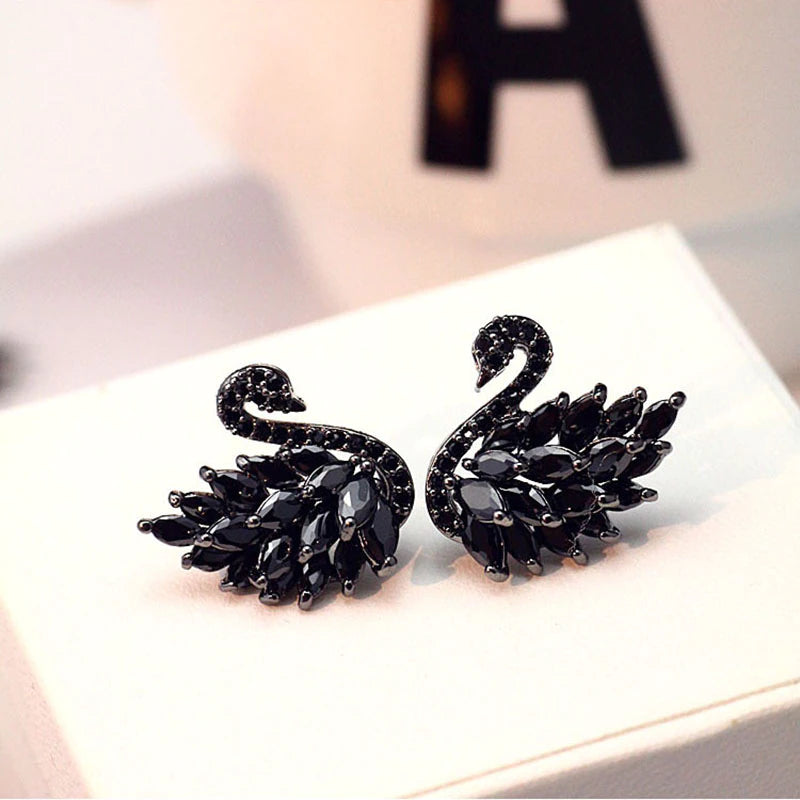 Luxury Crystal Swan Song Earrings S925 - Emberil