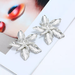 Elegant Floral Petal Statement Earrings - Emberil