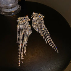 Luxury Crystal Drop Tassel Earrings - S925 (Limited Edition) - Emberil