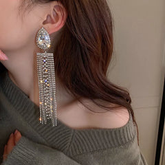 Silver Drop of Luxury Tassel Earrings - S925 - Emberil