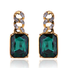 Emerald Cubic Elegant Earrings