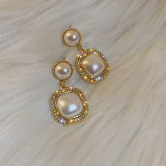 Cubic Zirconia Pearl Earrings - Emberil