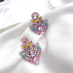 Mix of Colors Luxury Rhinestone Earrings - Emberil